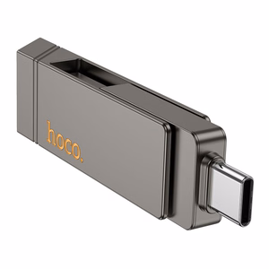 Pendrive 128GB USB 3.2 (USB A + USB C) Hoco UD15 harmaa