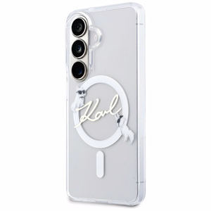 Karl Lagerfeld suojakuori IML KC Script MagSafe Samsung Galaxy S26:lle läpinäkyvä