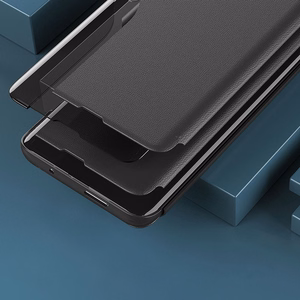 Eco Leather View Case case for Samsung Galaxy A14 with a flip stand black