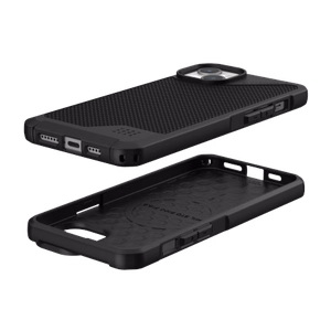 UAG Metropolis LT MagSafe suojakuori iPhone 15 Plus:lle - musta kevlar