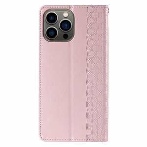 Magneetti hihna Kotelo Kotelo iPhone 14 Pro Flip lompakko Mini Lanyard Stand vaaleanpunainen