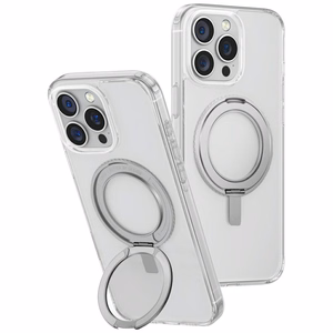Uniq Swivix 360 Pyörivä Jalusta Suojakuori iPhone 16 Pro Max:lle - Läpinäkyvä