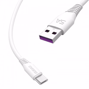 Dudao USB / USB Type C 5A 1m valkoinen