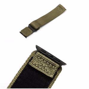 Hihna Apple Watch:lle Forcell F-Design FA05 nylon tarranauha 42 / 44 / 45 / 49 mm vihreä