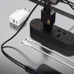 Dudao A27TCEU PD 30W GaN USB-A USB-C Wall Charger with USB-C Cable - Black