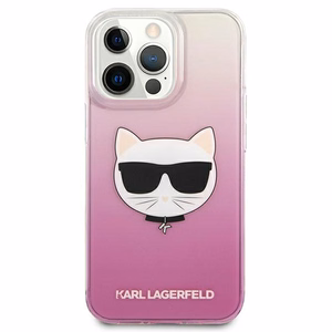 Karl Lagerfeld Choupette Head kotelo iPhone 13 Pro Max - vaaleanpunainen