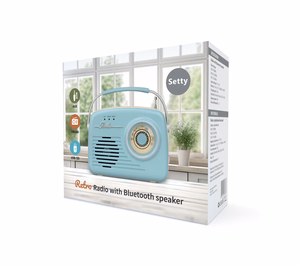 Setty Bluetooth-kaiutin radiolla Retro P350 sininen