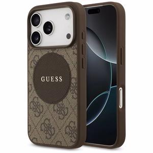 Guess 4G Circle Classic Logo MagSafe Suojakuori iPhone 17 Prolle - ruskea