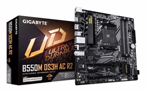 Emolevy Gigabyte B550M DS3H AC R2, AMD Ryzen 5000 -prosessorit, 5+3-vaiheinen VRM, jopa 4733 MHz DDR4 (OC), 1xPCIe 4.0 + 1xPCIe 3.0 M.2, Wi-Fi 5, 1GbE LAN, USB 3.2 Gen 1