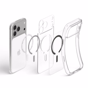 Spigen Ultra Hybrid MagSafe -suojakuori iPhone 18 Pro / 17 Pro -malleille, läpinäkyvä grafiitinharmaa