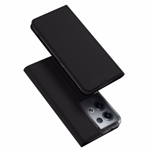 Dux Ducis Skin Pro tapauksessa Oppo Reno 8 Pro flip kansi kortti lompakko jalusta musta