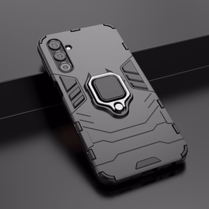 Ring Armor panssari Suojakuori Samsung Galaxy A24 4G:lle Magneettinen pidike sormusrengas musta