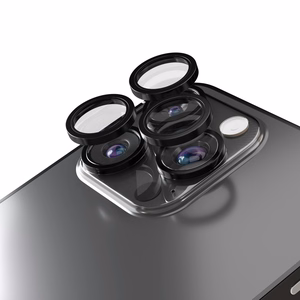 Etteri kameran linssin suoja iPhone 15 Pro / 15 Pro Max musta