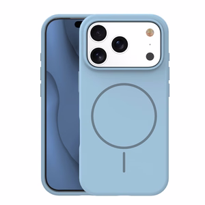 Silikoninen ohut magneettinen suojakuori iPhone 17 Pro Max 6,9 vaaleansininen