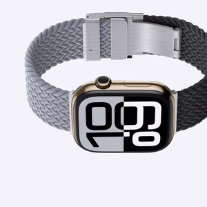 2 kpl AmazingThing Blend Band Apple Watch 45/46/49mm:lle - harmaa-musta / harmaa