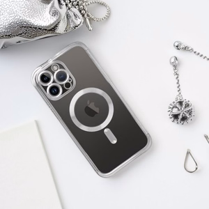 Suojakuori iPhone 17:lle Electro Mag Cover yhteensopiva MagSafen kanssa hopeinen