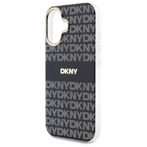 DKNY Repeat Texture Pattern Stripe Suojakuori iPhone 16:lle - musta