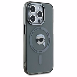 Karl Lagerfeld KLHMP15XHLSKIK iPhone 15 Pro Max 6.7" musta/musta kovakuori IML Metal Karl Head MagSafe