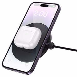 Wireless charger Hoco 15W with cable USB C and digital display CW62 black