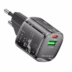 Borofone Wall charger BN17 Sunlight - USB + Type C -  QC 3.0 PD 20W 3A black