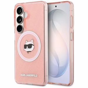 Karl Lagerfeld suojakuori IML Repeated Choupette MagSafe Samsung Galaxy S26:lle pinkki