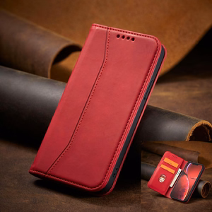 Magneetti Fancy Case tapauksessa iPhone 14 Pro Max flip kansi lompakko jalusta punainen