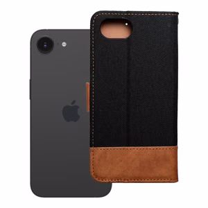 Läppäsuojakuori iPhone 16e -lle (SE 4 2025) Jeans Book musta