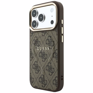 Guess Embossed 4G Classic MagSafe-suojakuori iPhone 17 Pro Max / 18 Pro Max -malleille, ruskea
