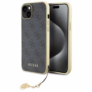Guess 4G Charms Collection suojakuori iPhone 15 Plus:lle - harmaa