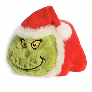 Grinch Spudsters -pehmolelu/tyyny joulupukin asussa, 25 cm