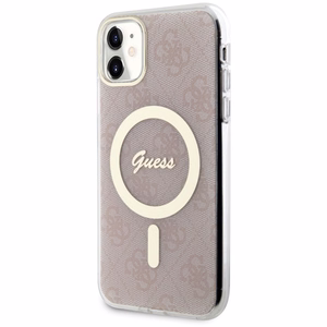Guess GUHMN61H4STP iPhone 11 6.1" vaaleanpunainen/vaaleanpunainen hardcase 4G MagSafe
