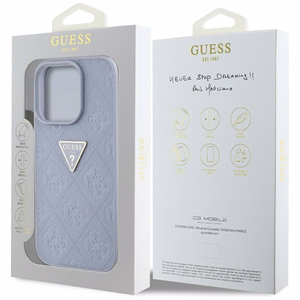 Guess Hardcase PU Grained Hot Stamp 4G Triangle Metal Suojakuori iPhone 16 Pro Max 6,9":lle - violetti