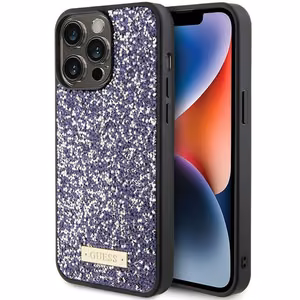 Guess Rhinestone Metal Logo Suojakuori iPhone 15 Pro Max:lle - vaaleanpunainen
