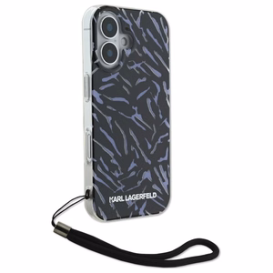 Karl Lagerfeld Zebra With Cord iPhone 16 Suojakuori - Violetti