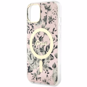Guess Flower MagSafe case for iPhone 14 - pink