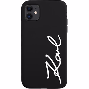 Karl Lagerfeld KLHCN61SKSVGK iPhone 11 / Xr 6.1 musta/musta kovakuori Silicone Signature