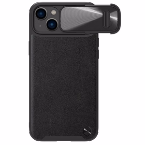 Nillkin CamShield Nahka S Kotelo iPhone 14 Plus kotelo kameran suojuksella musta