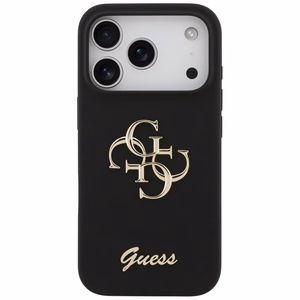 Guess Silikoninen Big 4G Script Suojakuori iPhone 17 Pro:lle - Musta