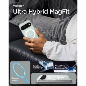 Spigen Ultra Hybrid Mag MagSafe -suojakuori Google Pixel 11 Pro -mallille, läpinäkyvä / valkoinen
