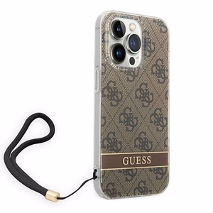 Guess GUOHCP14LH4STW iPhone 14 Pro 6.1 "ruskea / ruskea kovakotelo 4G Tulosta hihna