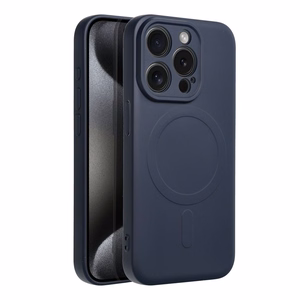 Silikoninen Mag Cover iPhone 15 PRO:lle yhteensopiva MagSafen kanssa titaanisininen