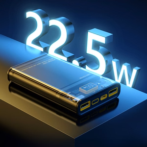 WEKOME WP-321 Vanguard Series varavirtalähde, 20000 mAh, PD 20 W + QC 22,5 W, musta ja läpinäkyvä