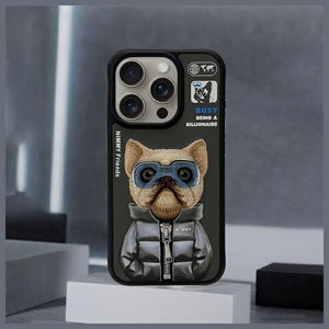 NIMMY Suojakuori COOL&CUTE 2.0 Dog iPhone 15 Pro Max:lle - musta