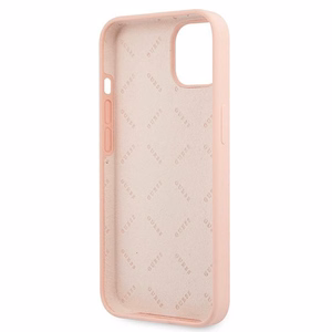 Guess GUHCP13SLS4GWPI iPhone 13 mini 5.4" vaaleanpunainen/vaaleanpunainen kova kotelo Silikoni 4G Logo