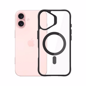 3mk Satin Armor MagCase MagSafella iPhone 16:lle - Kirkas mustalla kehyksellä