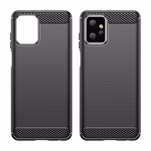 Carbon Case joustava silikoninen hiilikuitusuojakuori Motorola Moto G Power 2023:lle musta