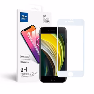 Karkaistu lasi iPhone 7 / 8 / SE 2020 / SE 2022:lle (full glue) Blue Star 5D valkoinen