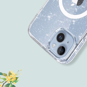 Tech-Protect FlexAir Hybrid MagSafe iPhone 13/14 Suojakuori - läpinäkyvä glitter