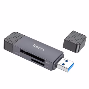 Hoco HB45 USB-C/USB-A 2-in-1 USB2.0 memory card reader grey