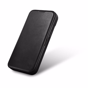 iCarer CE Öljyvaha Premium Nahka Folio Case Nahkakotelo iPhone 14 Plus Magneettinen Flip MagSafe Musta (AKI14220707-BK)